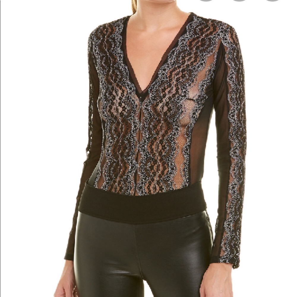 BCBG black lace bodysuit
